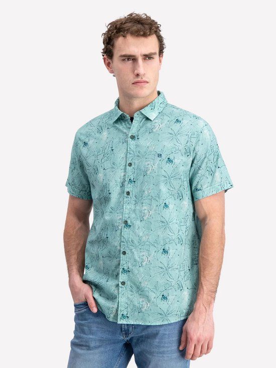 Gabbiano Overhemd Kovar 3365300 5888 Lagoon Green Mannen Maat - XL