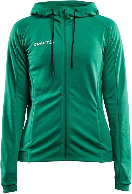 Craft Evolve Jas Met Kap Dames - Groen - Maat S