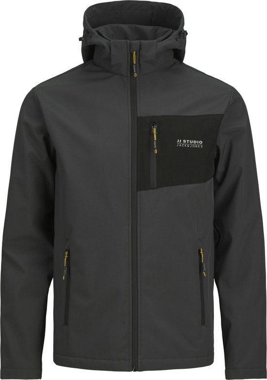 Jack & Jones Taylor Softshell Jas Heren - Maat L - Donkergrijs