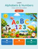 Learn Alphabets & Numbers: A Trace, Count & Colour Workbook for Ages 4-5 — Uppercase & Lowercase Letters and Numbers 1 to 100