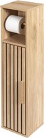 MISOU Klaus Toiletkastje - WC kastje - Badkamerkastje - Toiletrolhouder - WC rolhouder - Staand - Hout - Smal