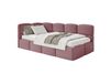 Lit ado 120x200, tête de lit à gauche, matelas, velours rose