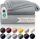 Blumtal fleece deken - hoogwaardige deken, zachte deken, microvezeldeken als bankhoes, sprei, plaid of woonkamerdeken, 150 x 200 cm, Grijs