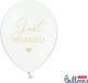 Party Deco Pastel Ballonnen Bruiloft Puur Wit 'Just Married' - 6 Stuks