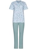 Pastunette - Pyjama - Stone Blue - Katoen - Blauw/Wit - Maat 50