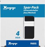 Kopp Wisselschakelaar - 1-voudig - Mat zwart - 4 stuks