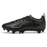PUMA ULTRA 6 PLAY FG/AG Jr Unisex Sportschoenen - PUMA Black-Fizzy Light-Green Terrain
