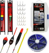FISH-XPRO Witvisset - Visset - Dobberset - Opbergdoos - Tuigjes - Dobbers - Vishaken - Vislood - Hakensteker - Onthaker - 27-Delig