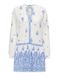 ONLY - ONLALMA L/S SHORT DRESS WVN NOOS - Jurk - Vrouwen - S - Katoen/Viscose - Blauw/Offwhite