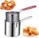 Merkloos Kleine Friteuse - 1.3L RVS Mini Frituurpan met Mandje