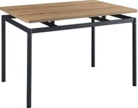 en.casa Eettafel Hemnes 120x70x75 cm eikenkleurig en zwart