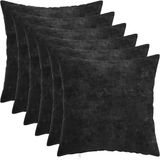 vidaXL - Kussensloop - 6 stuks - HEERLEN - Antraciet - 35 x 35 cm - Chenille Stof