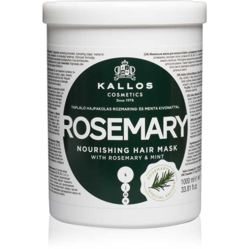 Kallos KJMN Professional Kallos Haarmasker Rosemary Mask 1000 Ml