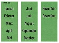 Leitz 15300000 inhoudbord maandnamen, zelfklevend, 100 stuks, groen