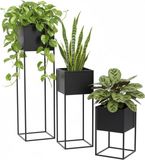 Anwicar Plantenstandaard Zwart Metaal Hoogte 100 cm - Set van 3