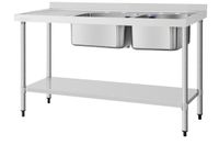 Vogue Dubbele Spoeltafel Spoelbak Links - Vogue DY825 - Horeca & Professioneel - Horeca & Professioneel