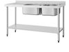 Vogue Dubbele Spoeltafel Spoelbak Links - Vogue DY825 - Horeca & Professioneel - Horeca & Professioneel