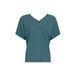 Msch Copenhagen Groene Lange Mouw Katoen Elastaan Vrouwen Casual Top