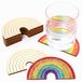 Baker Ross FC764 Regenboog Houten Onderzetters - Set van 10, Schilderijtegels voor Kinderen, Kinderen Kunst en Knutselsets