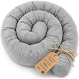 Totsy baby ASE Spolka Akcyjna Zijslaper kussen Lichaamskussen 300 cm Corduroy - Lang kussen bed rol slaapkussen nek rol Decoratie voor kinderkamer Oeko-Tex certificaat Grijs C