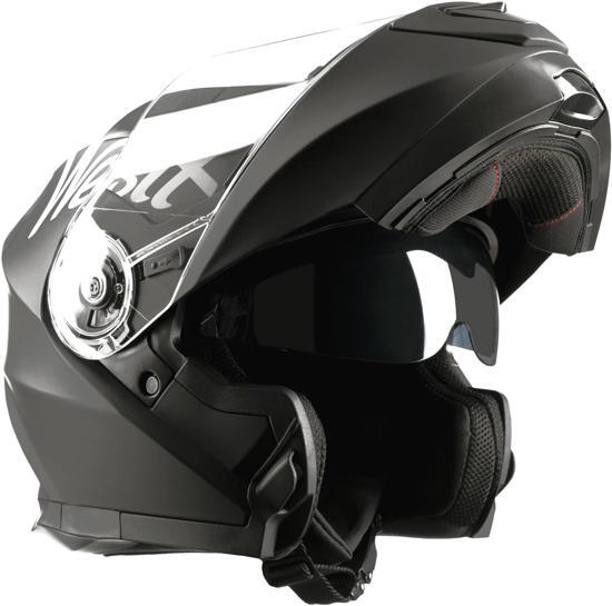 Westt Torque X Â· Flip up full face zwarte systeemhelm met dubbelzicht Â· Motorhelm Dames en heren Â· ECE goedgekeurd