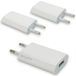 Waytex USB-oplader voor mobiele telefoon, 2-polig, USB-A-stopcontact, universeel, wit, 3 stuks