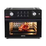 OIMIS Four-friteuse à air chaud familial, pour pizza de 13 pouces, commande manuelle, chauffage puissant de 1800 W, noir