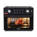 OIMIS Four-friteuse à air chaud familial, pour pizza de 13 pouces, commande manuelle, chauffage puissant de 1800 W, noir