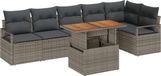 vidaXL Banc de jardin 7 pièces gris polyrattan