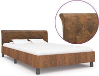 vidaXL Bedframe kunstsuède bruin 120x200 cm