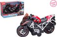 Visseuse moto avec effets lumineux, rouge, 20 cm - avec emballage tchèque