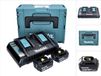 Makita Power Source Kit 18 V met 2x BL 1860 B accu 6,0 Ah + DC 18 RD dubbele lader + Makpac
