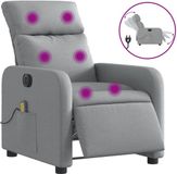 vidaXL Massagestoel elektrisch verstelbaar stof lichtgrijs