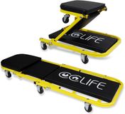 CCLIFE Monteursbed - Werkplaats Rolplank Montage Rolplank 2 in 1 Auto Werkplaats Kruk Montage Bed tot 150 kg met 6 360° Zwenkwielen