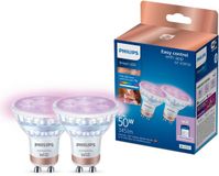 Philips Smart Lighting Spot 2-pack - Slimme LED Verlichting - Gekleurd en Wit Licht - GU10 - 50W - Wi-Fi
