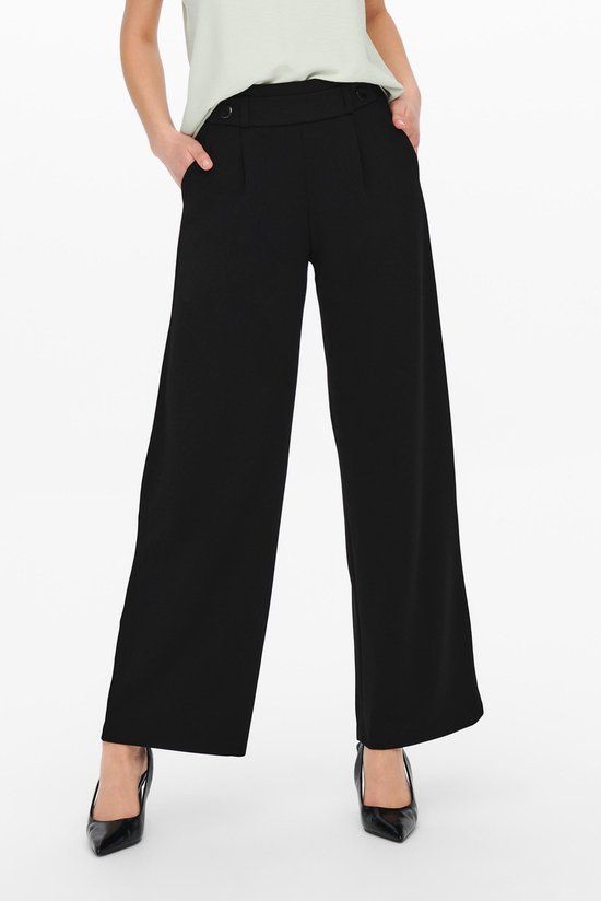 Jacqueline De Yong Geggo Dames Wide Leg Broek - Zwart - Maat L