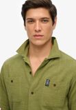 Superdry The Merchant Store Overhemd met korte mouwen en textuur Heren Burnt Sage XL