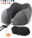 SKYCASES Nekkussen Set 3-delig - Ergonomisch Memory Foam Reiskussen met Oogmasker en Oordoppen - Ideaal voor Vliegtuig, Auto en Trein - Compact en Luxe - Apricot