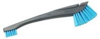 Brosse de nettoyage miniborstel - Plastique robuste - 2 brosses - Gris et bleu - Pour cuisine et salle de bain