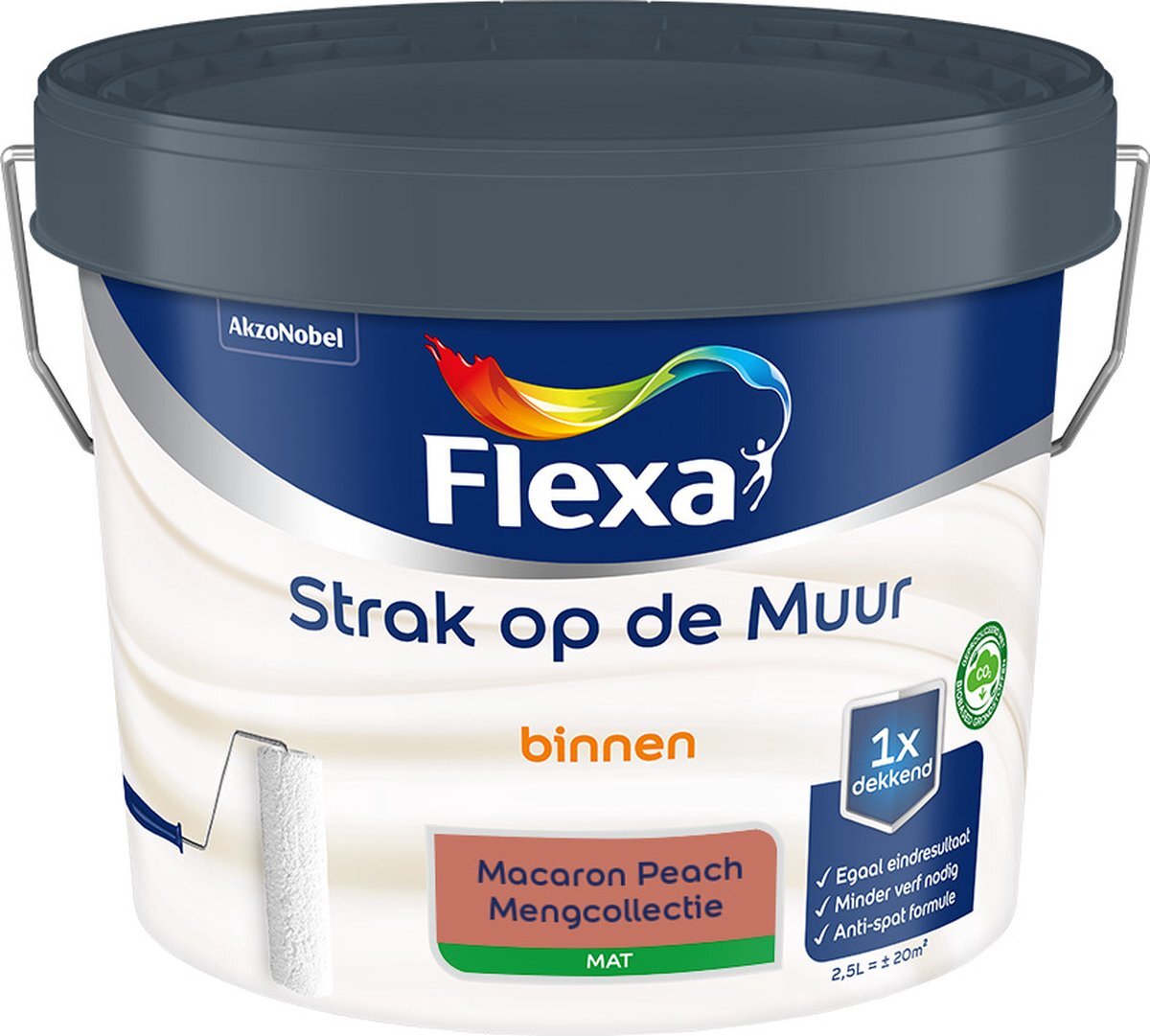 FLEXA Strak op de muur Muurverf - Mengcollectie - Macaron Peach - 2,5 liter