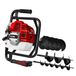 DEDRA benzine-grondboor, 52 cm³, voor het boren van gaten voor schuttingpalen, bomen of struiken, ruime brandstoftank (1,25 l), robuuste constructie, versterkte behuizing