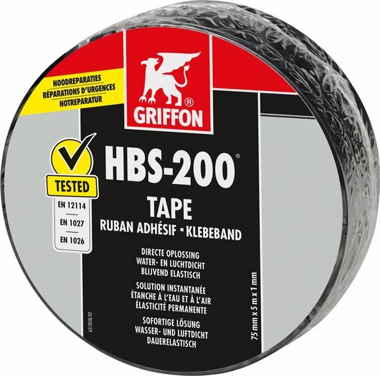 GRIFFON GRIF zelfkl tape zw br 75mm temp best -25 - +70\xb0C dikte 1mm
