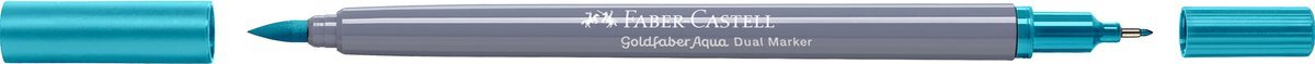 Faber-Castell - Duo aquarelmarker Goldfaber - licht kobalt turquoise 154 - brush / 0,4mm - FC-164654