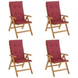 vidaXL Tuinstoel Terras Gecapitonneerde zitting Polyester Rood