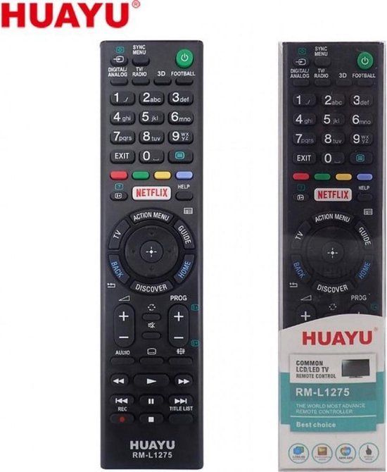 Huayu RM-L1275 Universele afstandsbediening voor Sony TV's - Zwart