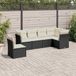 Maison Exclusive - Ensemble de jardin d'extérieur, 6 pièces, avec coussins, noir, en polyrotin