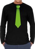 Bellatio Decorations Shoppartners Bv Stropdas groen long sleeve t-shirt zwart voor heren