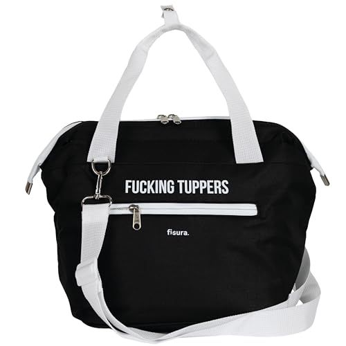 Fisura - Originele koeltas "F*cking tuppers", voedseltas 9 liter met verstelbare schouderriem, geïsoleerde lunchtas voor lunch, 26 x 20 x 25 cm