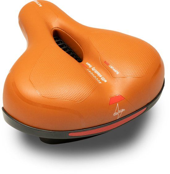 Voltano Fietszadel Met Gelpads - Bruin - Uitsparing - Zadelvering - Unisex - Inclusief Zadelstrop