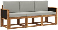vidaXL Acacia Hout Bank Loungeset 4 Zitplekken Naturel en Lichtgrijs